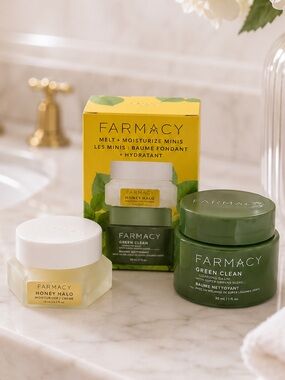 Farmacy Minis Set Green Clean Cleansing Balm & Honey Halo Moisturizer